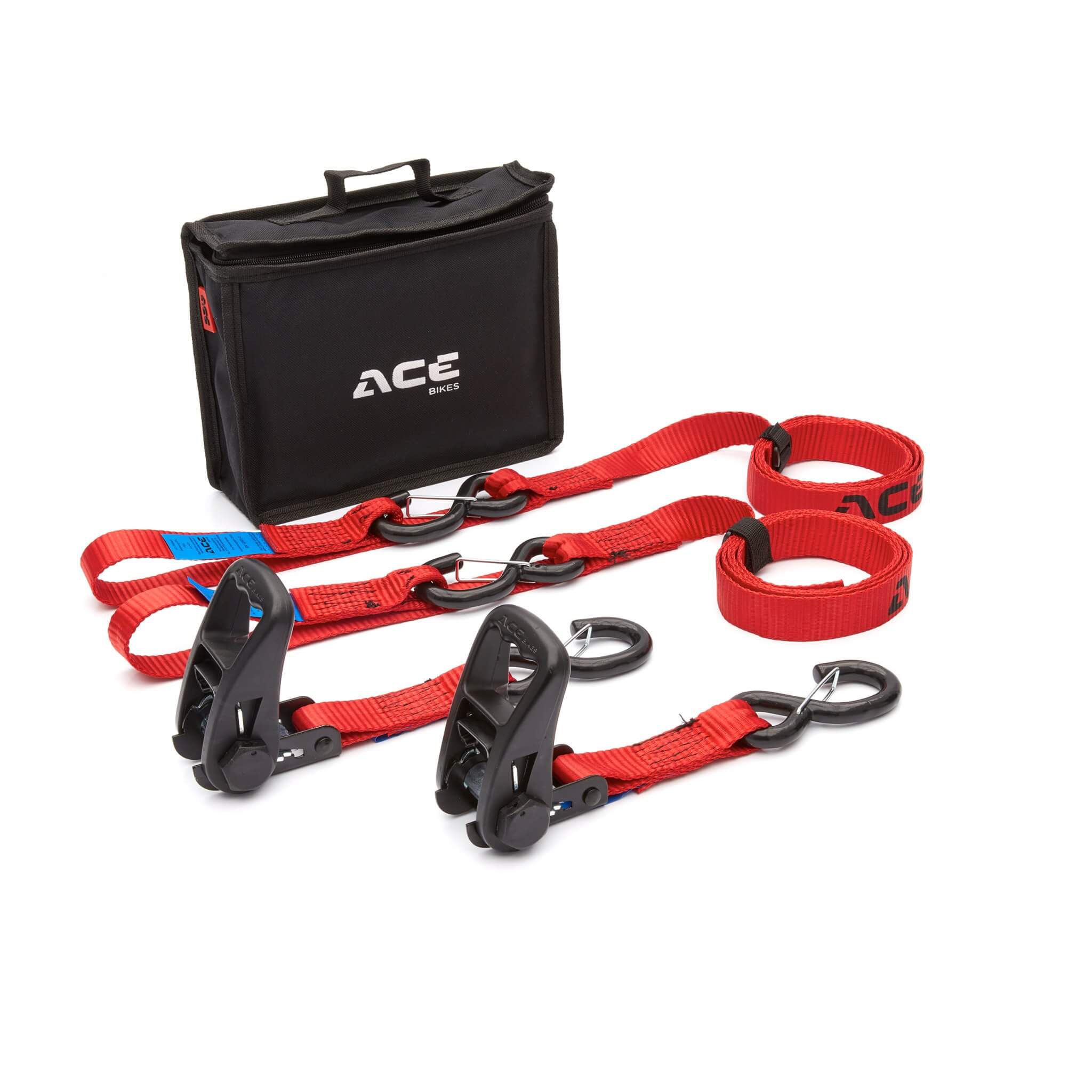 Acebikes - Lot de sangles d'arrimage avec boucle de luxe et sac de rangement